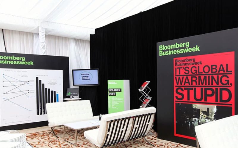 bloomberg financial event speaker stage setup by the live group